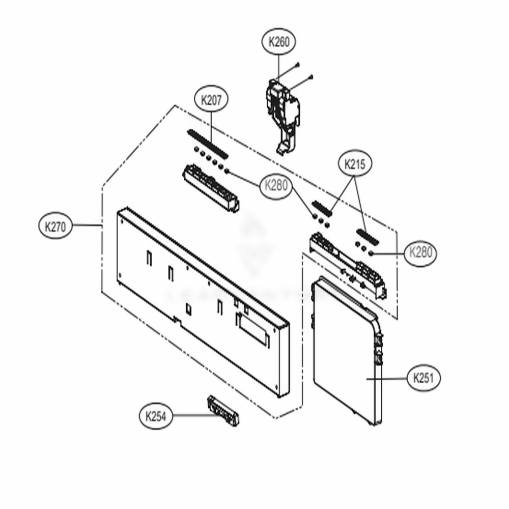 Panel Assembly Diagram and Parts List for LSDF9969BD ABDEEUS LG Dishwasher