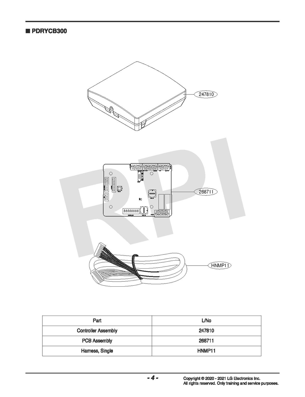 Diagram Diagram and Parts List for PDRYCB300 ENCXLUS LG Thermostat Parts