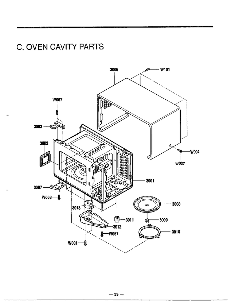 Microwave Complete Page 3 Diagram and Parts List for MA-844M  LG Microwave