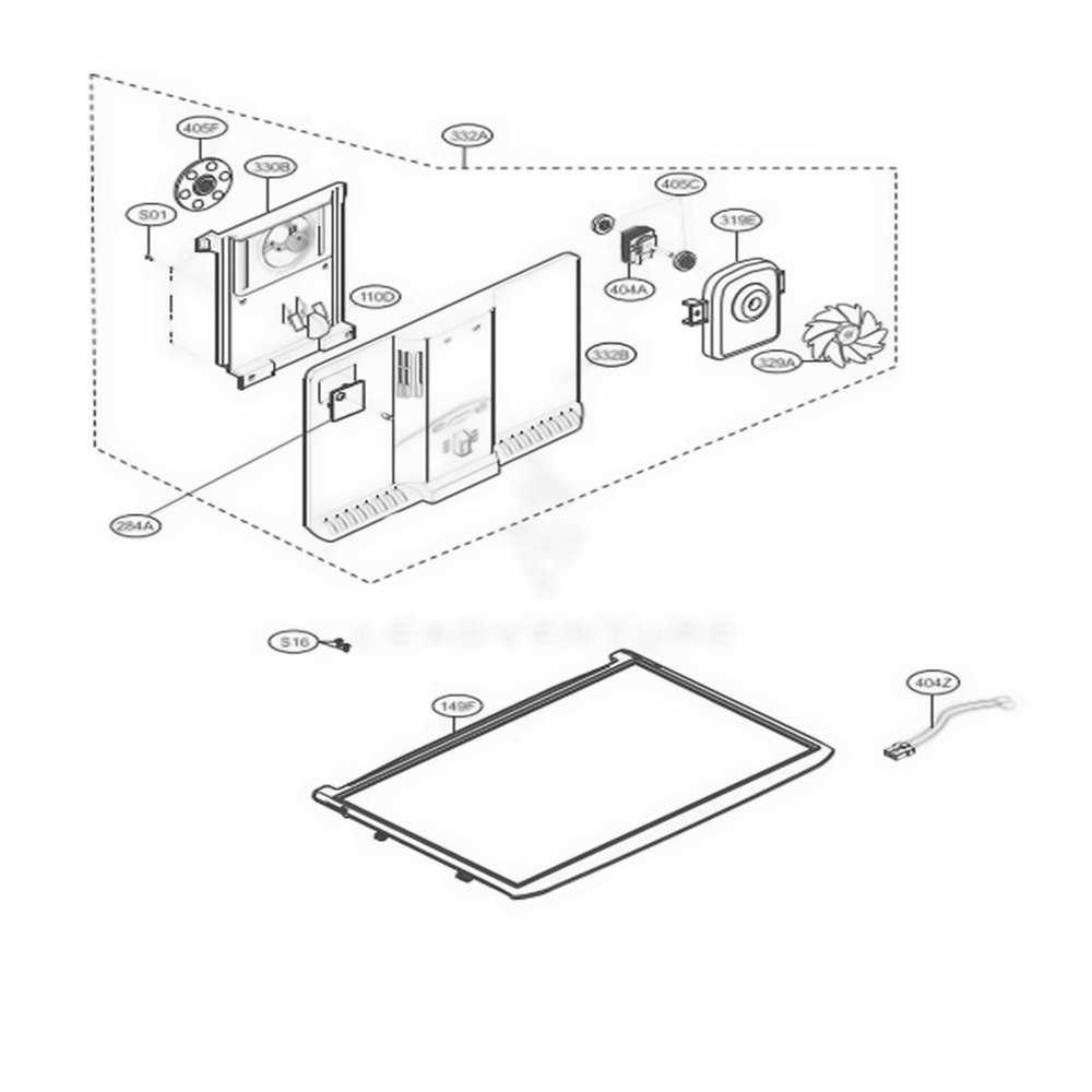 Freezer Part Diagram and Parts List for LTCS24223B AWBCNA5 LG Refrigerator