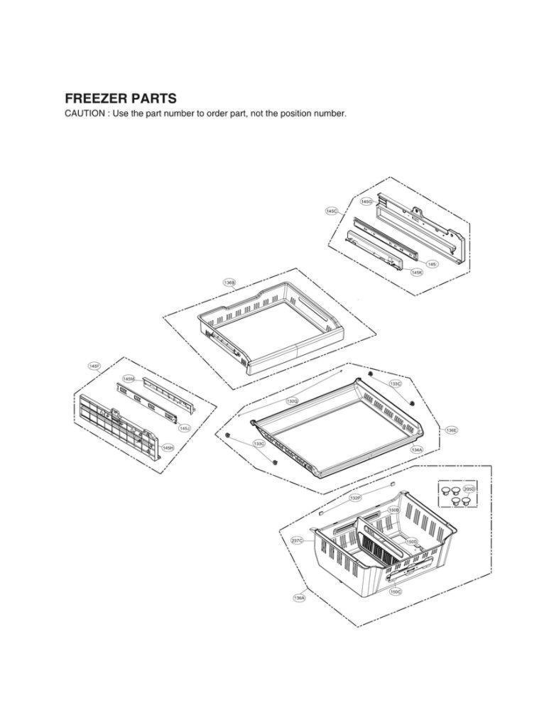 Freezer Parts Diagram and Parts List for LMXC23796S 01 LG Refrigerator