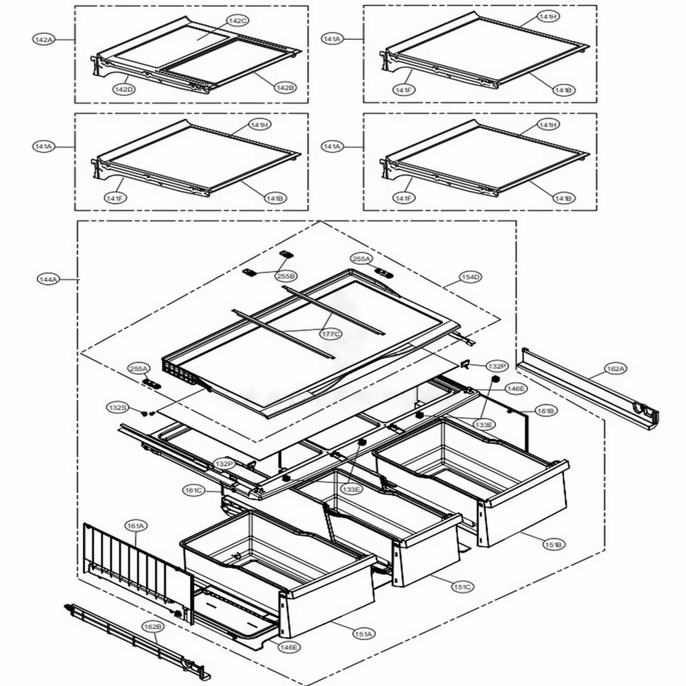 Refrigerator Parts Diagram and Parts List for LMXS30796D ASBCNA1 LG Refrigerator
