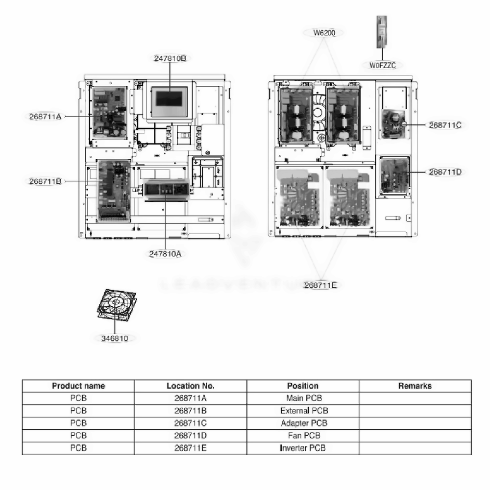 Main 8 Diagram and Parts List for ACAH050VDTB AAAAAAU LG Air Conditioner