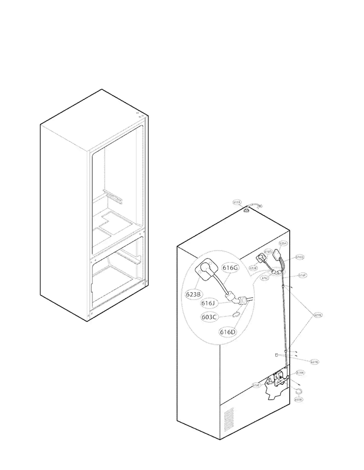 Ice And Maker Parts Diagram and Parts List for LFX25975ST 03 LG Refrigerator