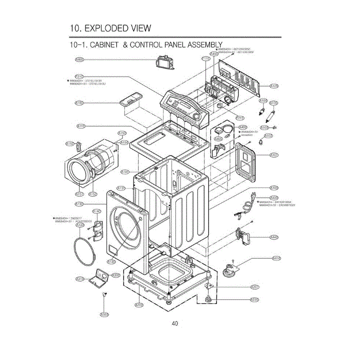 Section 3 Diagram and Parts List for WM0642HW ABWEEUS LG Washer