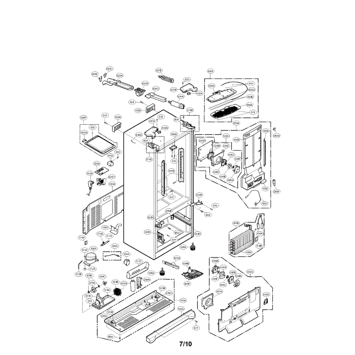 Case Diagram and Parts List for LFX28978SW 00 LG Refrigerator