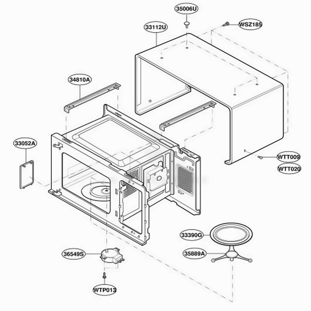 Oven Cavity Parts Diagram and Parts List for MMC5086AAW CWHEMTG LG Wall Oven
