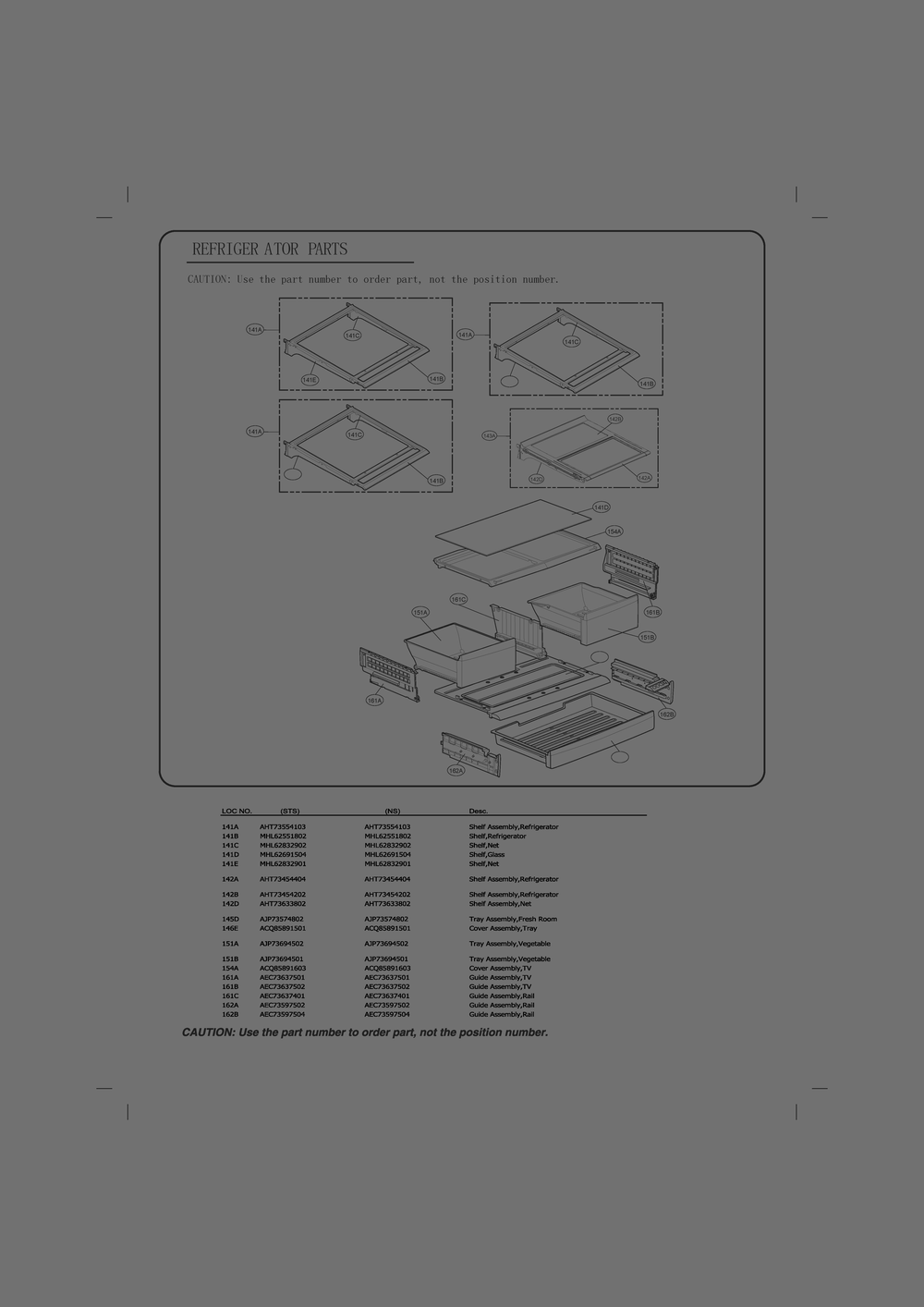 Refrigerator Parts Diagram and Parts List for GC-L28AGSXM ASTCSE0 LG Refrigerator