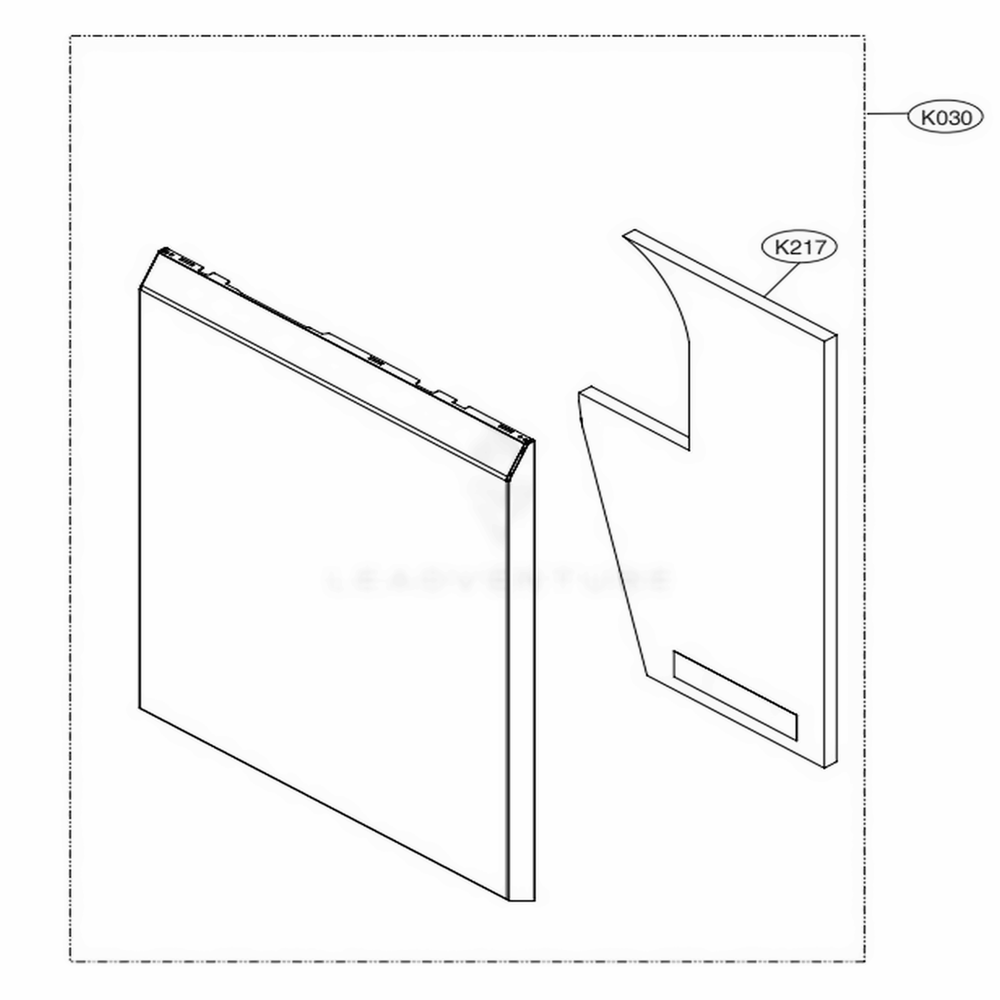 Front Cover Assembly Diagram and Parts List for LDP5676BD ABDEEUS LG Dishwasher