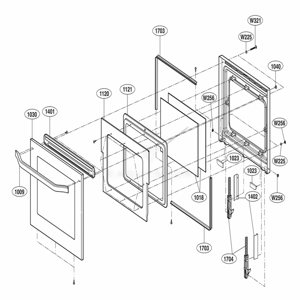Lowerdoorparts Diagram and Parts List for LSWD300BD AB6LSTD LG Range