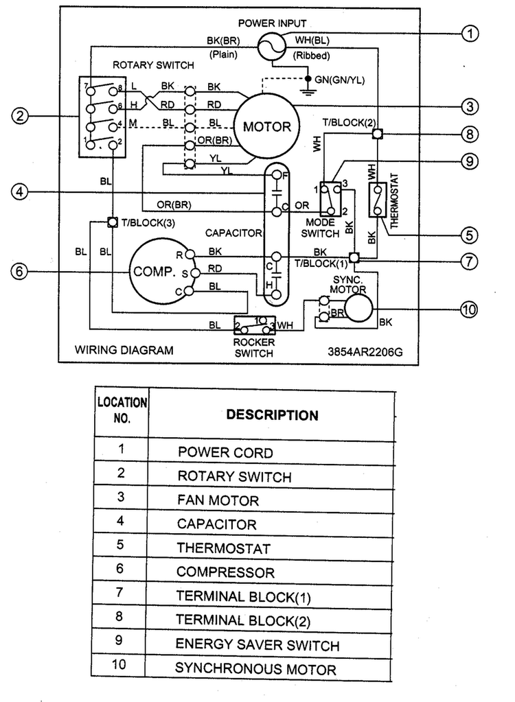 Wiring Diagram Diagram and Parts List for R-2100  LG Air Conditioner