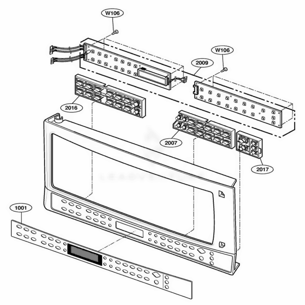 Controller Parts 1 Diagram and Parts List for 64762 AW1ESEA LG Range