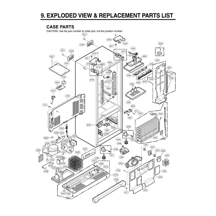 Section 1 Diagram and Parts List for LRFC21755SB AWBCLGA LG Refrigerator