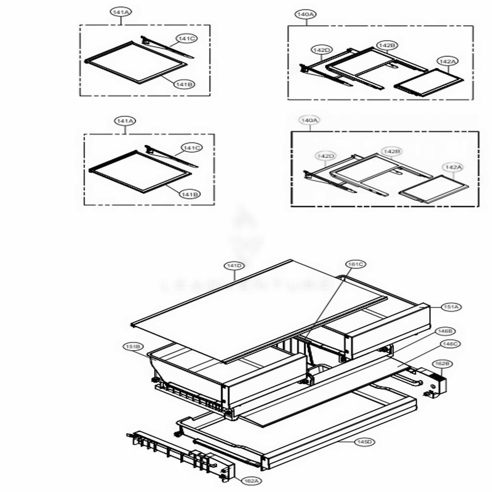 Refrigerator Parts Diagram and Parts List for 74105 ASTCSE2 LG Refrigerator