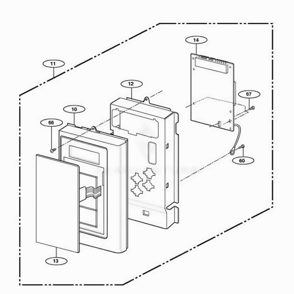Escutcheon Base Assembly Diagram and Parts List for NNS244WL CWHEMAT LG Range