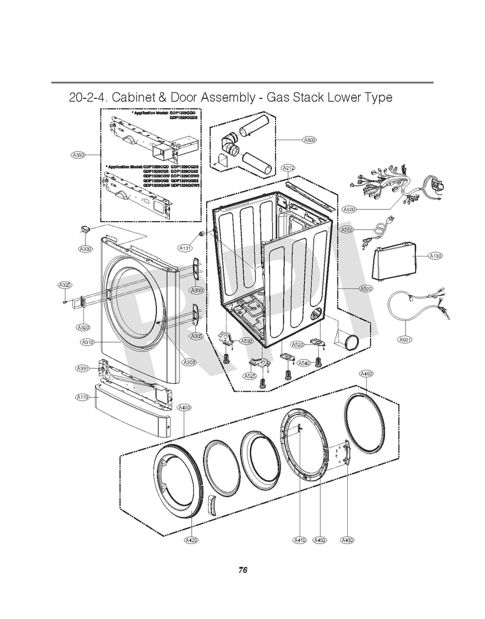 Diagram 2 Diagram and Parts List for GDL1329QGD3  LG Washer