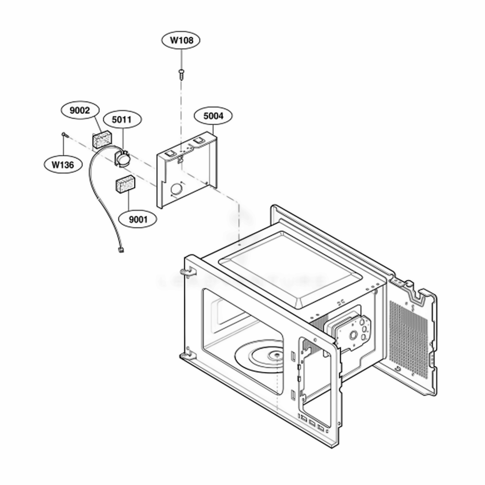 Sensor Parts Diagram and Parts List for HMB405 ASBEBSU LG Wall Oven