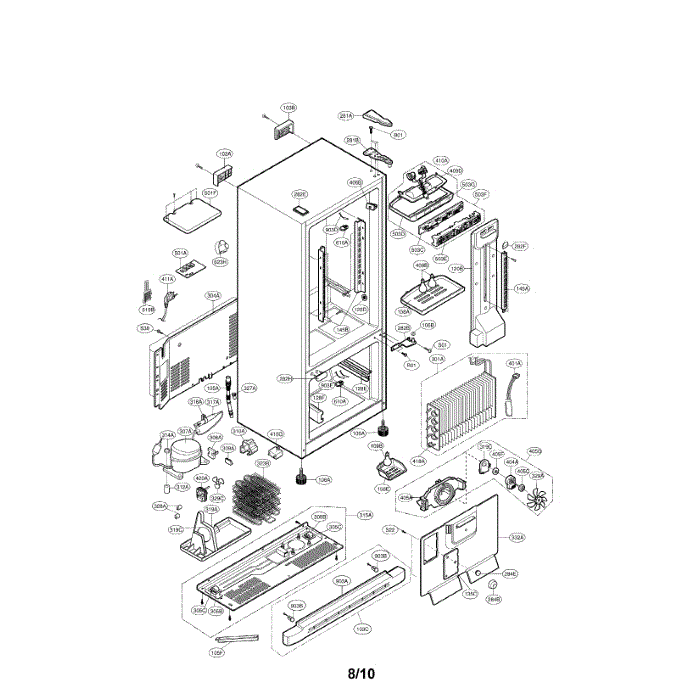Case Diagram and Parts List for LDN22735SW 00 LG Refrigerator