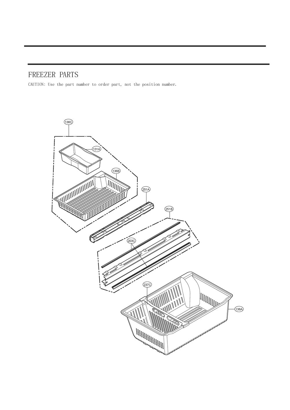 Freezer Parts Diagram and Parts List for GC-L28ANKXM ASBCNA0 LG Refrigerator