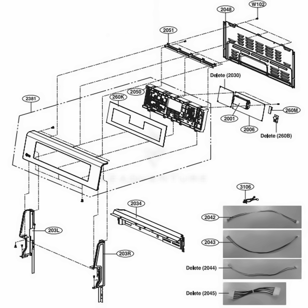 Controller Parts Diagram and Parts List for LDE4415BD ABDLLGA LG Range