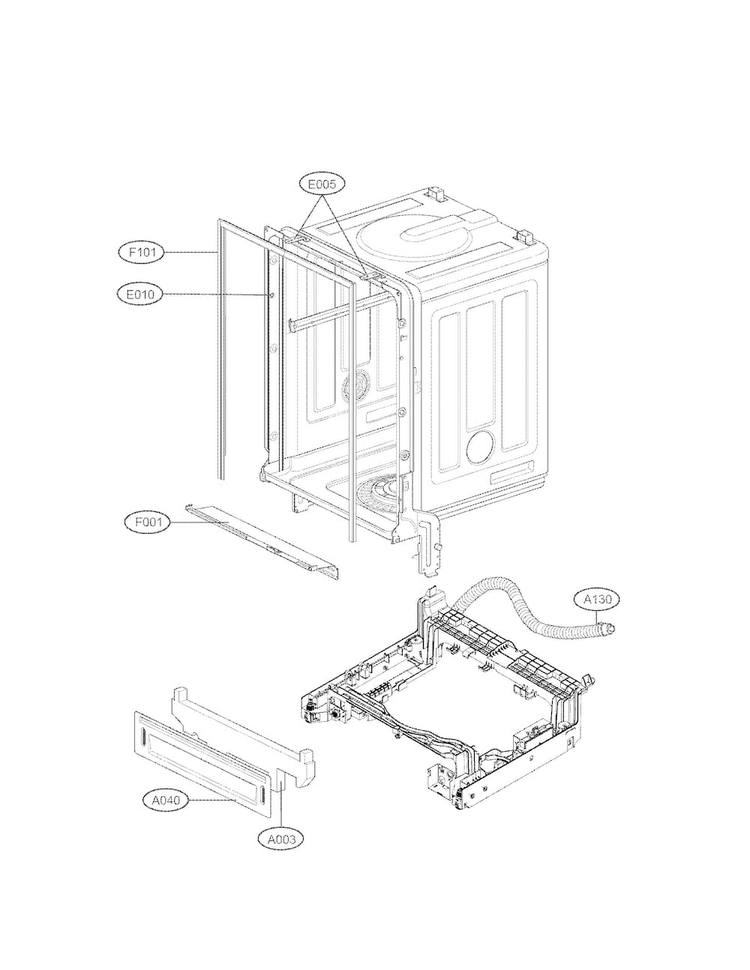 Exploded View Parts 2 Diagram and Parts List for LDS5540WW  LG Dishwasher