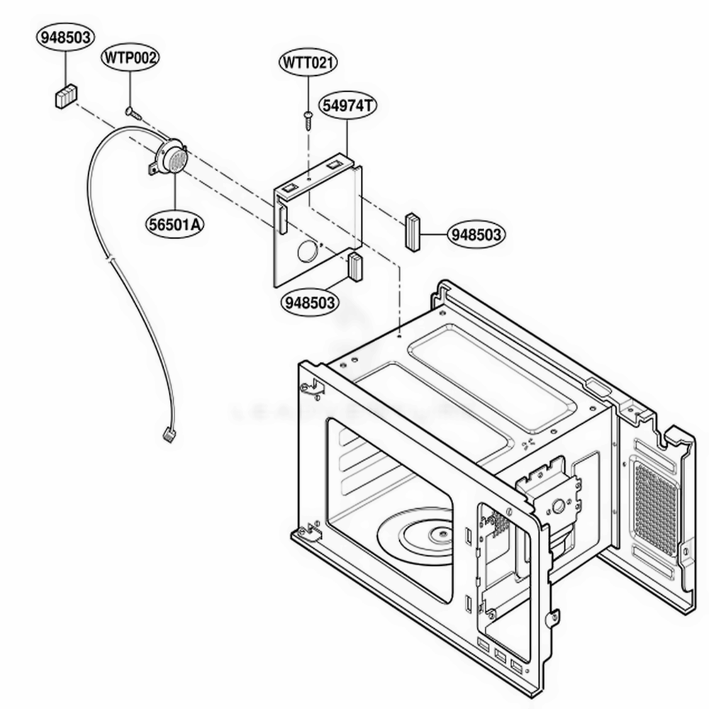 Sensor Parts Diagram and Parts List for YKCMS135HSS STEKAC LG Range