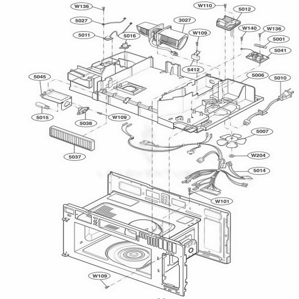 Interior Parts 2 Diagram and Parts List for 80513 AS1ESEA LG Range