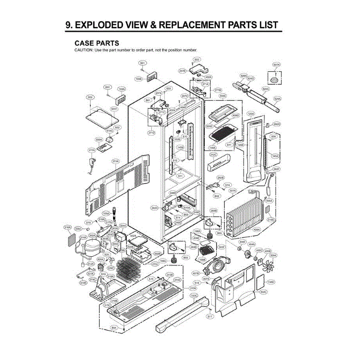 Section 4 Diagram and Parts List for LFX21980ST ASTCLGA LG Refrigerator