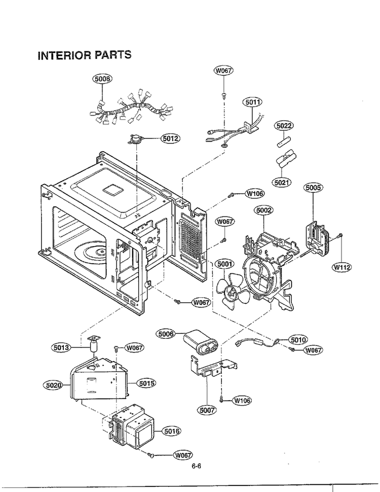 Complete Microwave Assembly Page 5 Diagram and Parts List for MA-1905W  LG Microwave