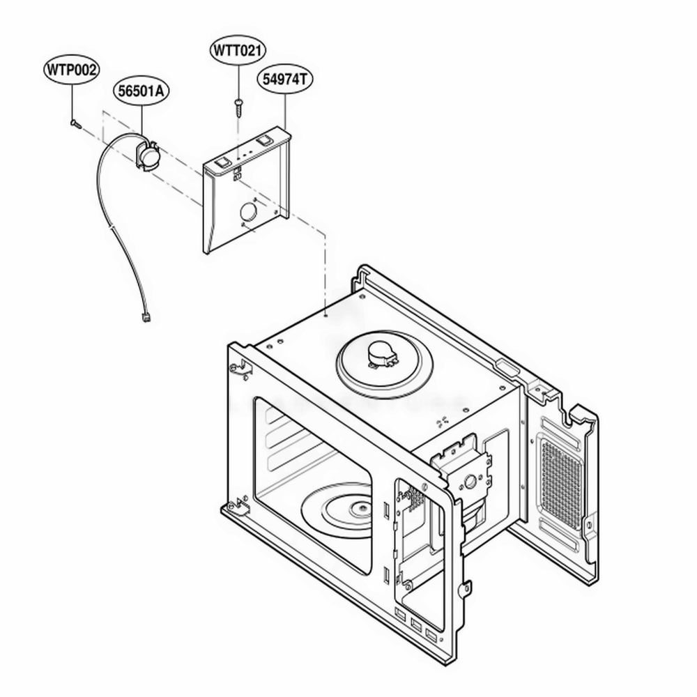 Sensor Parts Diagram and Parts List for JES1855PBH AB6EGEU LG Wall Oven