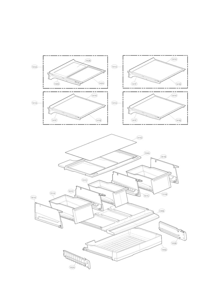 Refrigerator Compartment Parts Diagram and Parts List for LMX30995ST  LG Refrigerator