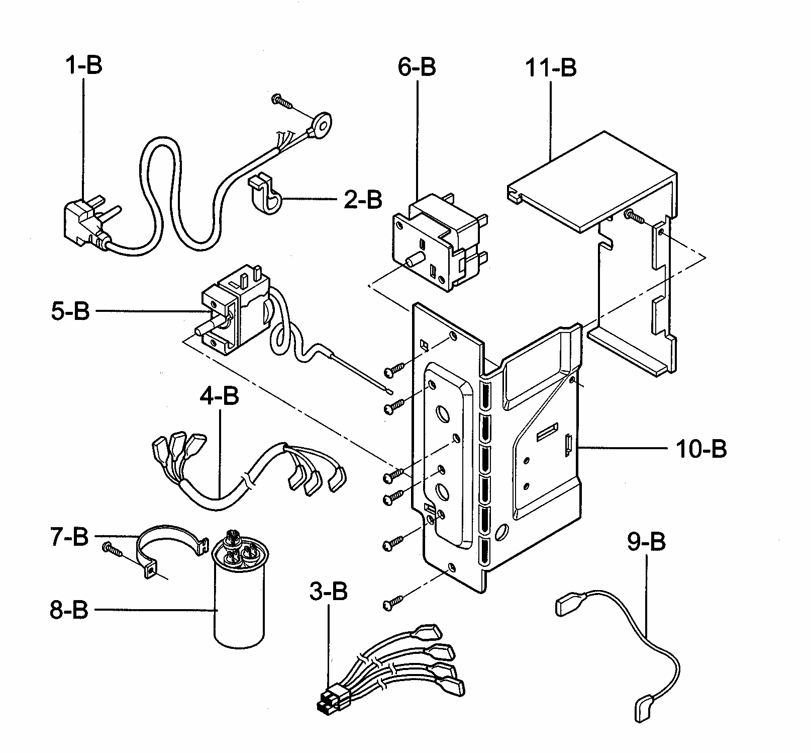 Control Box Assy Diagram and Parts List for 58073053200  Kenmore Air Conditioner