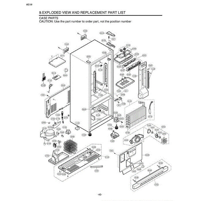 Section 2 Diagram and Parts List for LBN22515SB AWBCLGG LG Refrigerator