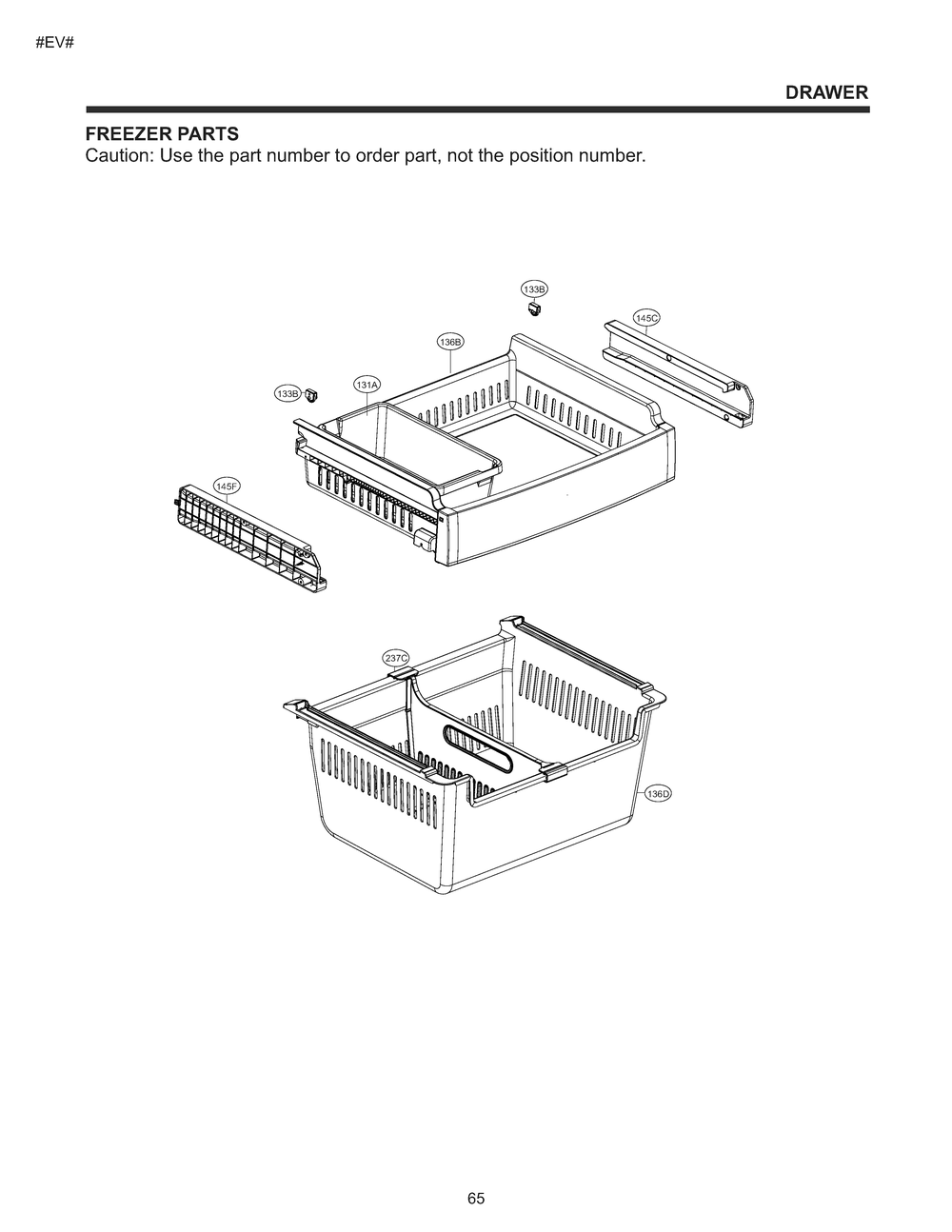 Freezer Parts Diagram and Parts List for GM-B249QQFL ASWCNA1 LG Refrigerator