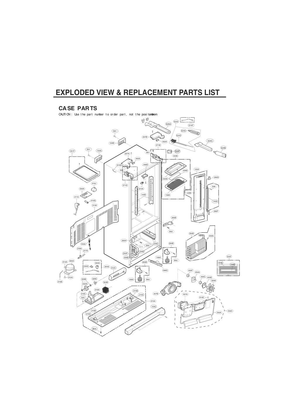 Introduction Diagram and Parts List for GC-L218VSXZ ASTCNA5 LG Refrigerator