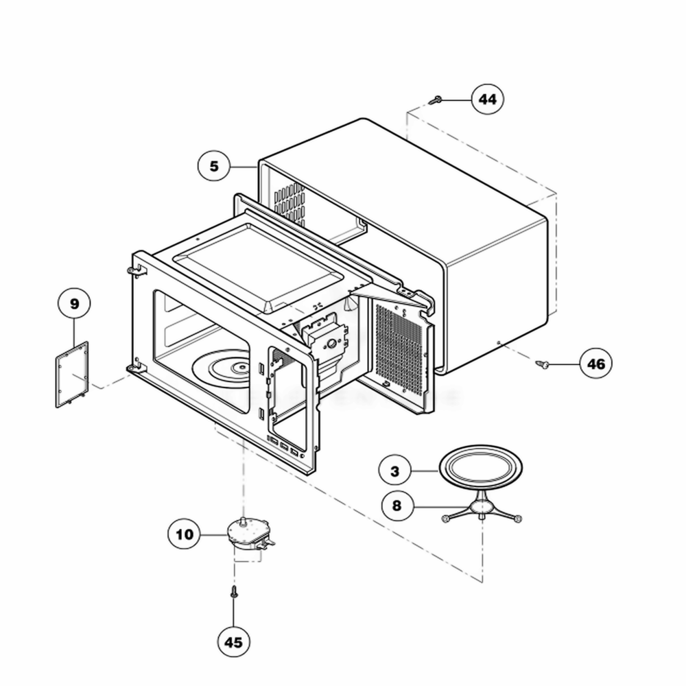 Oven Cavity Parts Diagram and Parts List for NNS723BL KBKEMAT LG Range