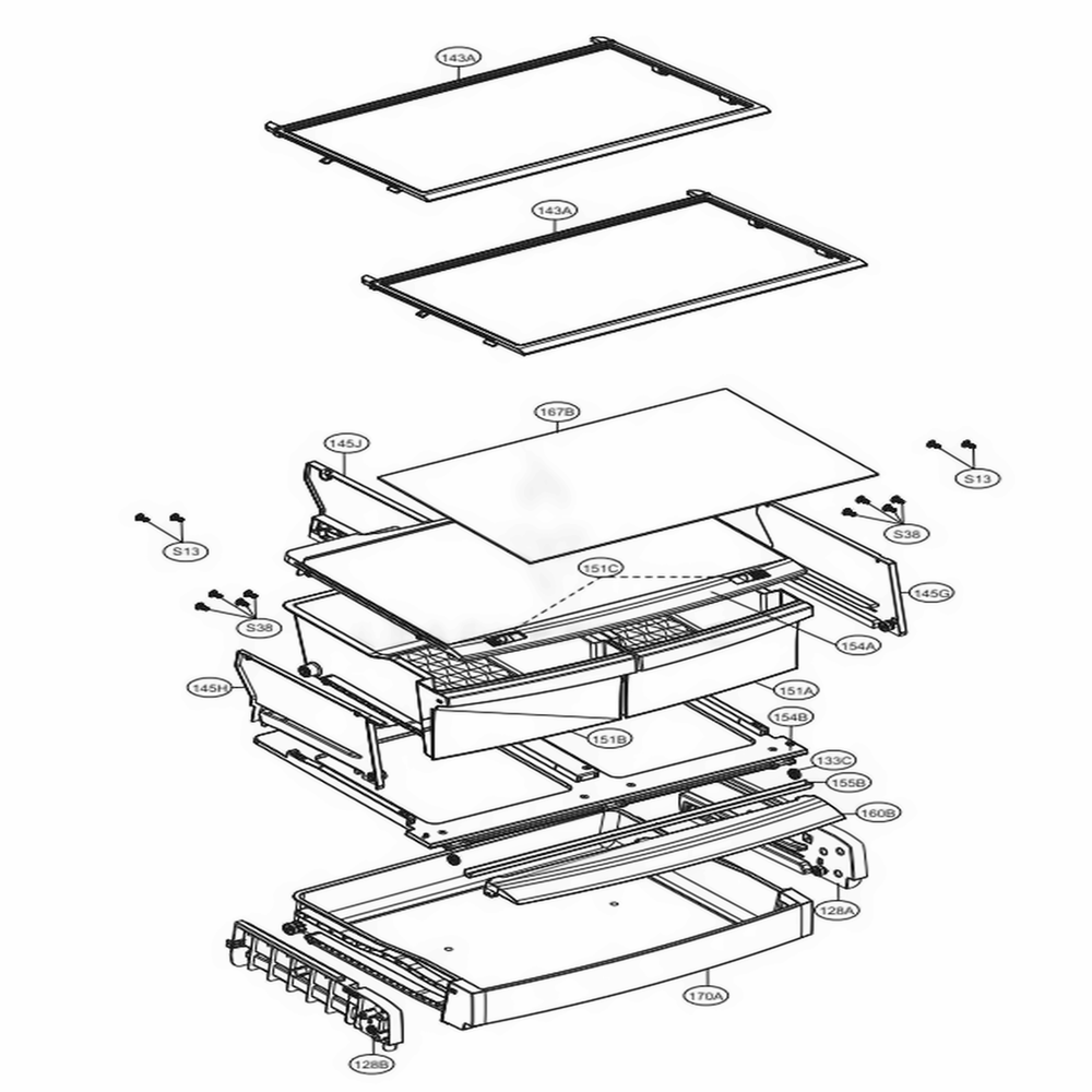 Refrigerator Parts Diagram and Parts List for LDCS24223S ASTCNA2 LG Refrigerator