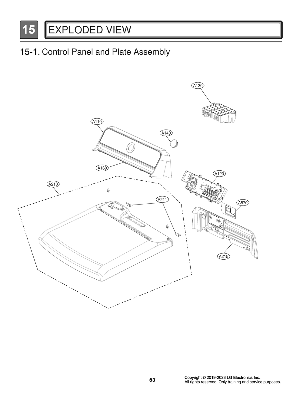 Control Panel And Plate Assembly Diagram and Parts List for DLEX7480LE APBEUUS LG Dryer