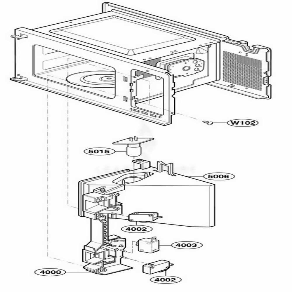 Latch Board Parts 1 Diagram and Parts List for 62469 CB1ESEA LG Wall Oven