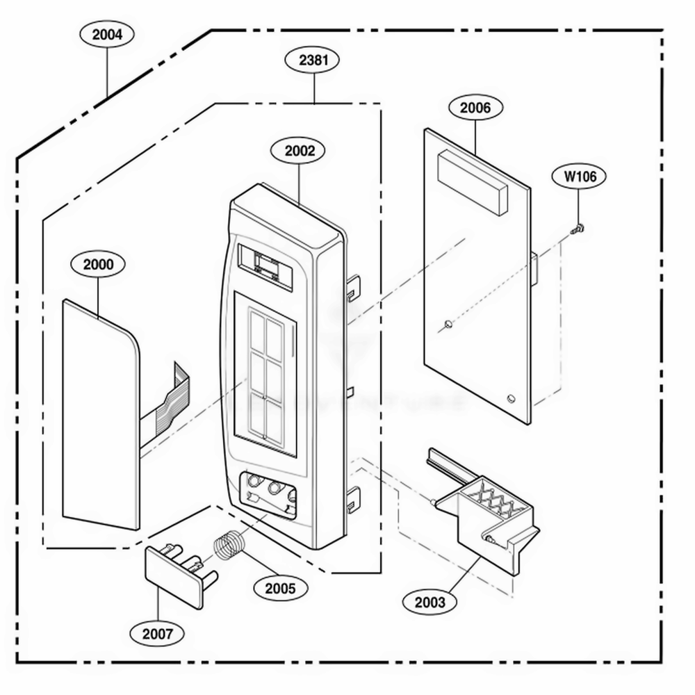 Controller Parts Diagram and Parts List for 65029 CBKESEA LG Microwave