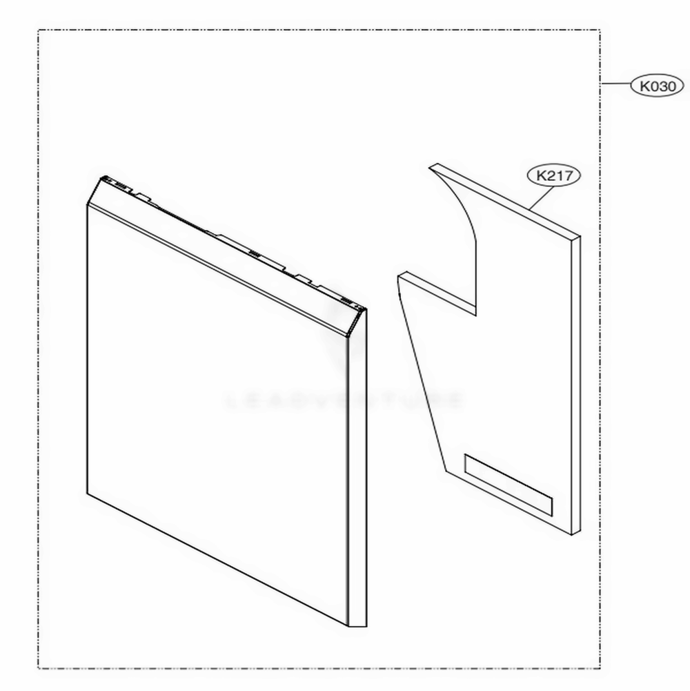 Front Cover Assembly Diagram and Parts List for LDF5545ST ASTEEUS LG Dishwasher