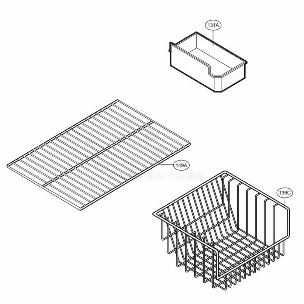 Freezer Parts Diagram and Parts List for LBC22520ST AST2LGG LG Refrigerator