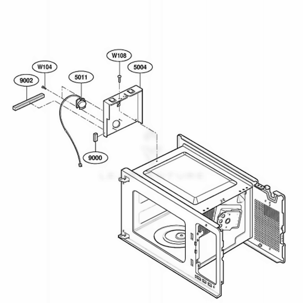 Sensor Parts Diagram and Parts List for MBBB CBKEBSH LG Wall Oven