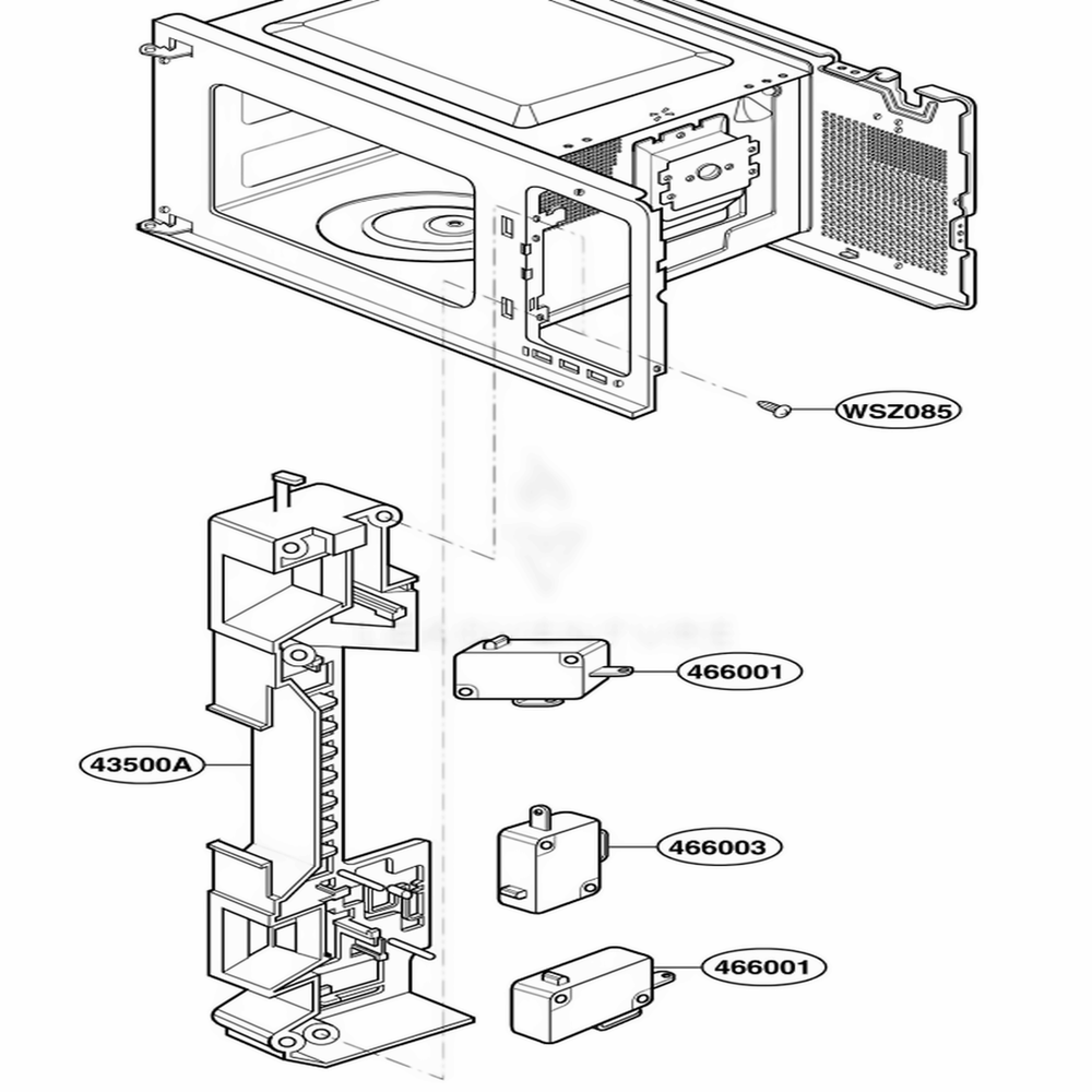 Latch Board Parts Diagram and Parts List for MT4110SKQ CMWEWRP LG Wall Oven