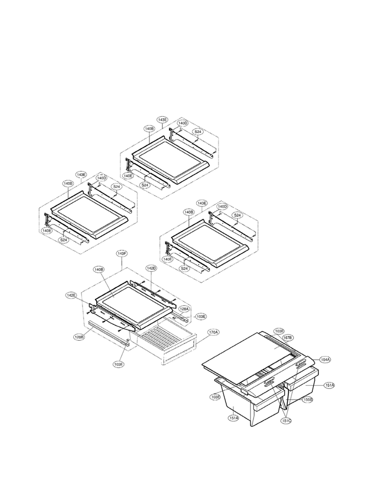 Refrigerator Parts Diagram and Parts List for LBC20514TT 01 LG Refrigerator