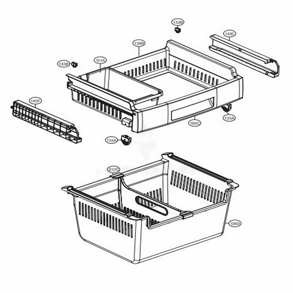 Freezer Parts Diagram and Parts List for 79044 ABICSE1 LG Refrigerator