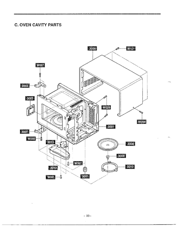 Complete Microwave Page 4 Diagram and Parts List for MA-682M  LG Microwave