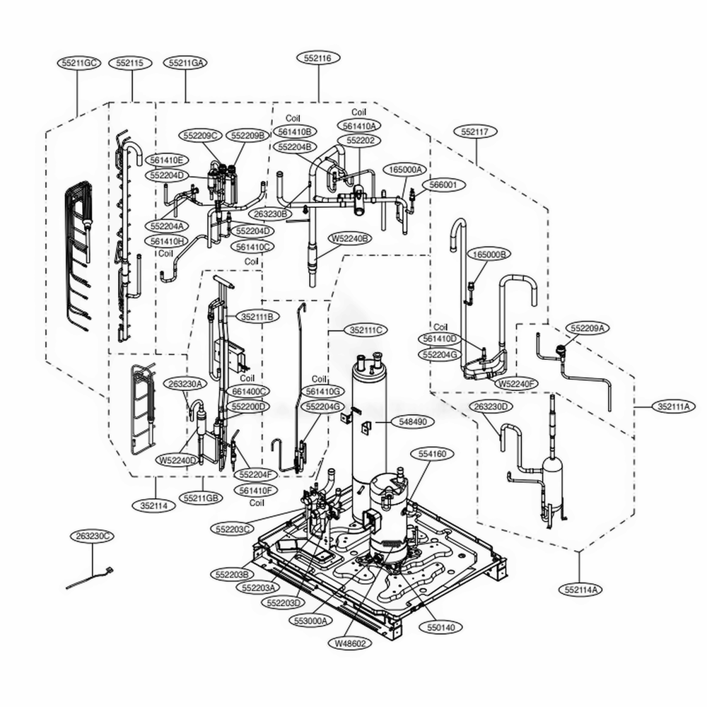 Main 3 Diagram and Parts List for ARUB120LTE4 EWGBLEU LG Air Conditioner