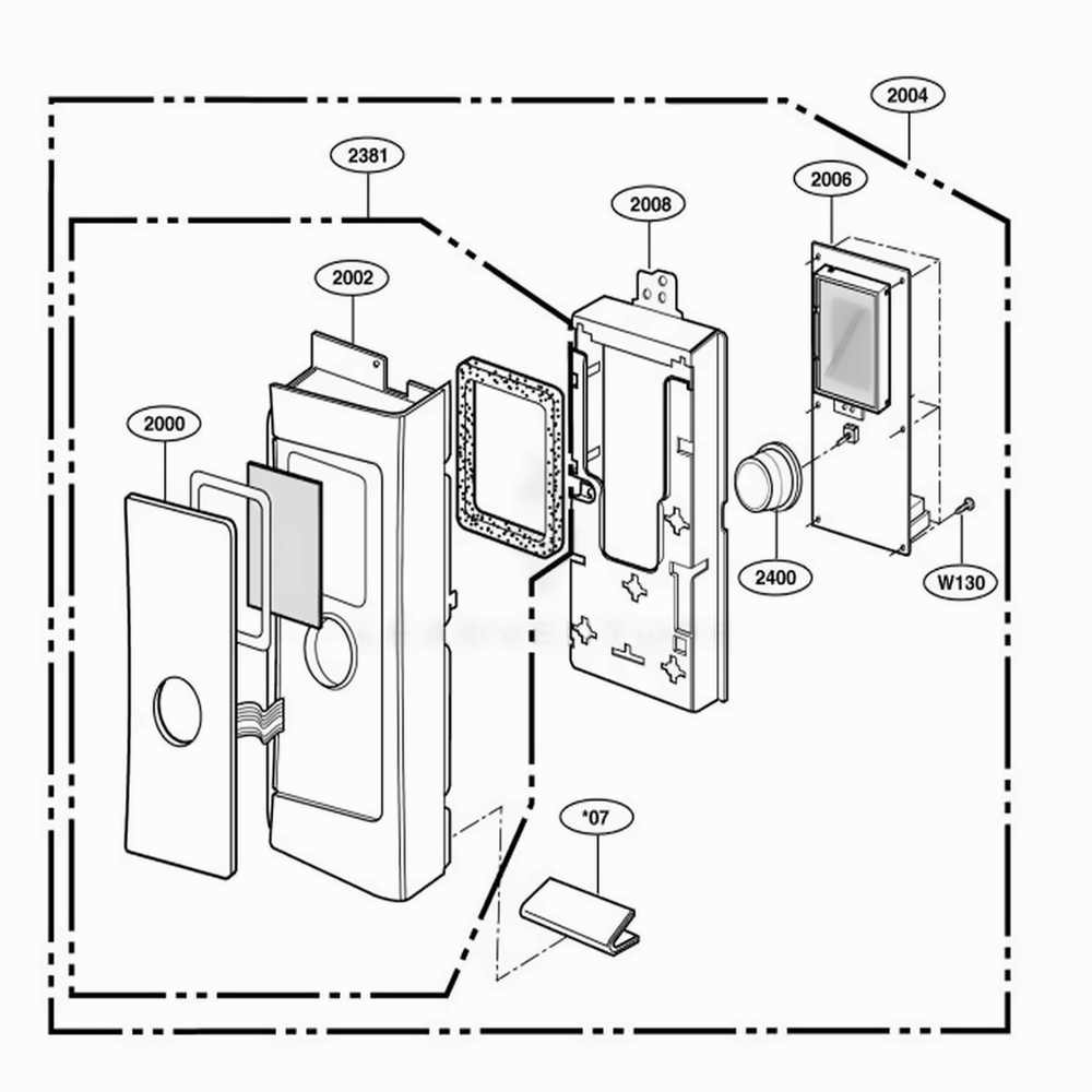 Controller Parts Diagram and Parts List for 80804 AB6ESEA LG Microwave