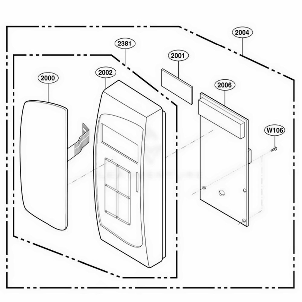 Controller Parts 2 Diagram and Parts List for 62462 CW1ESEA LG Wall Oven